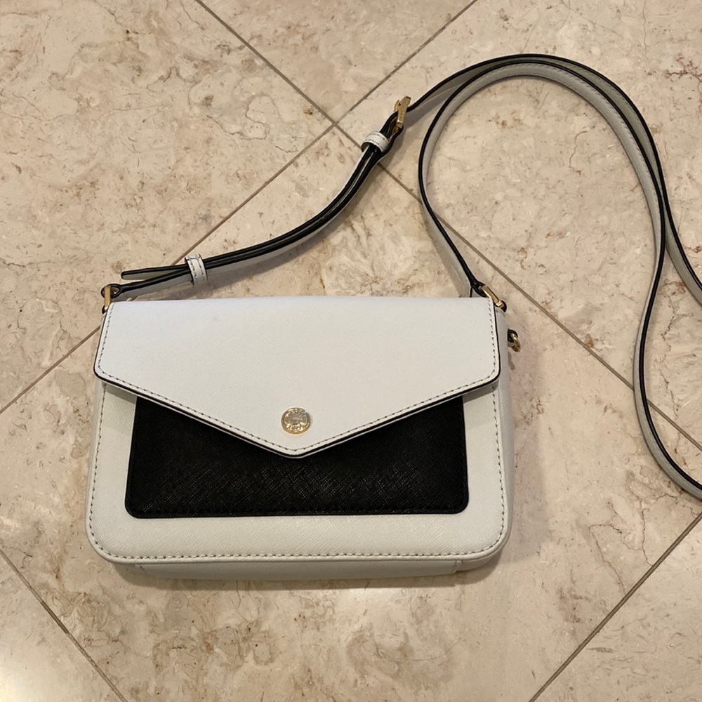 White and Black Michael Kors Crossbody Bag